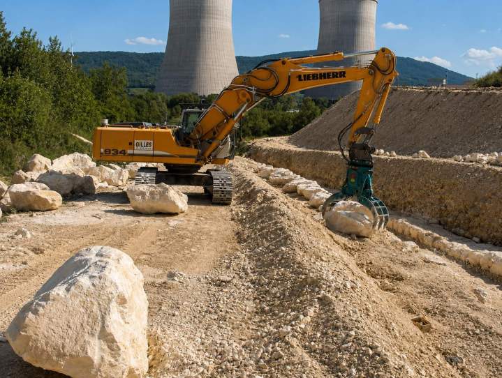 Travaux d'enrochement Sauzet
